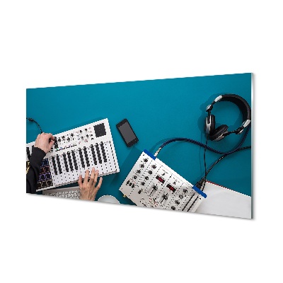 Obraz na szkle Konsola DJ słuchawki