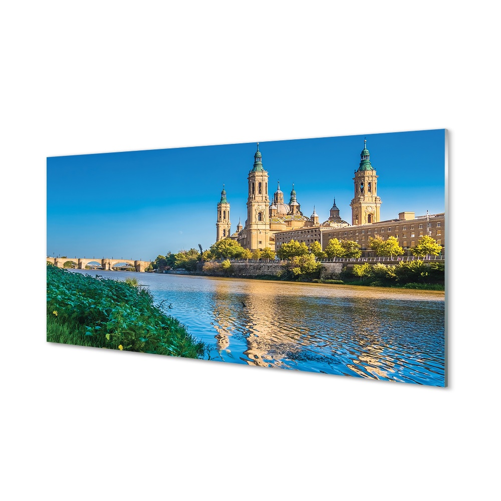 Obraz na szkle Hiszpania Katedra nad rzeką
