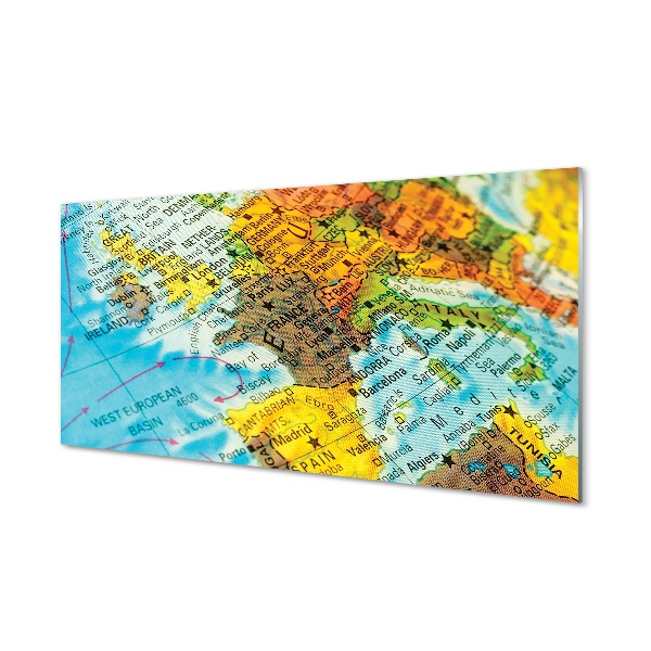 Obraz na szkle Kolorowa mapa Europy