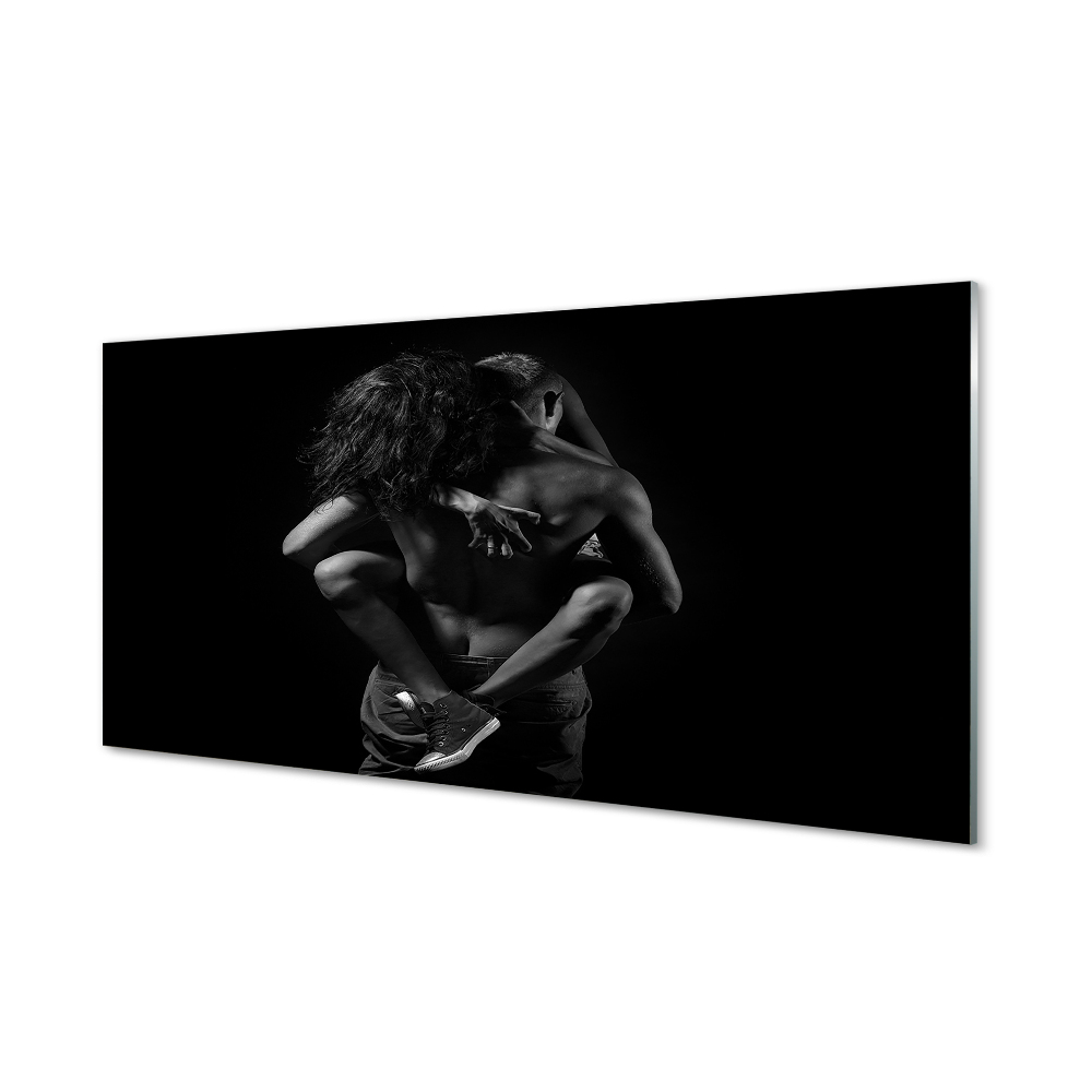 Obraz na szkle Mężczyzna i kobieta czarne tło