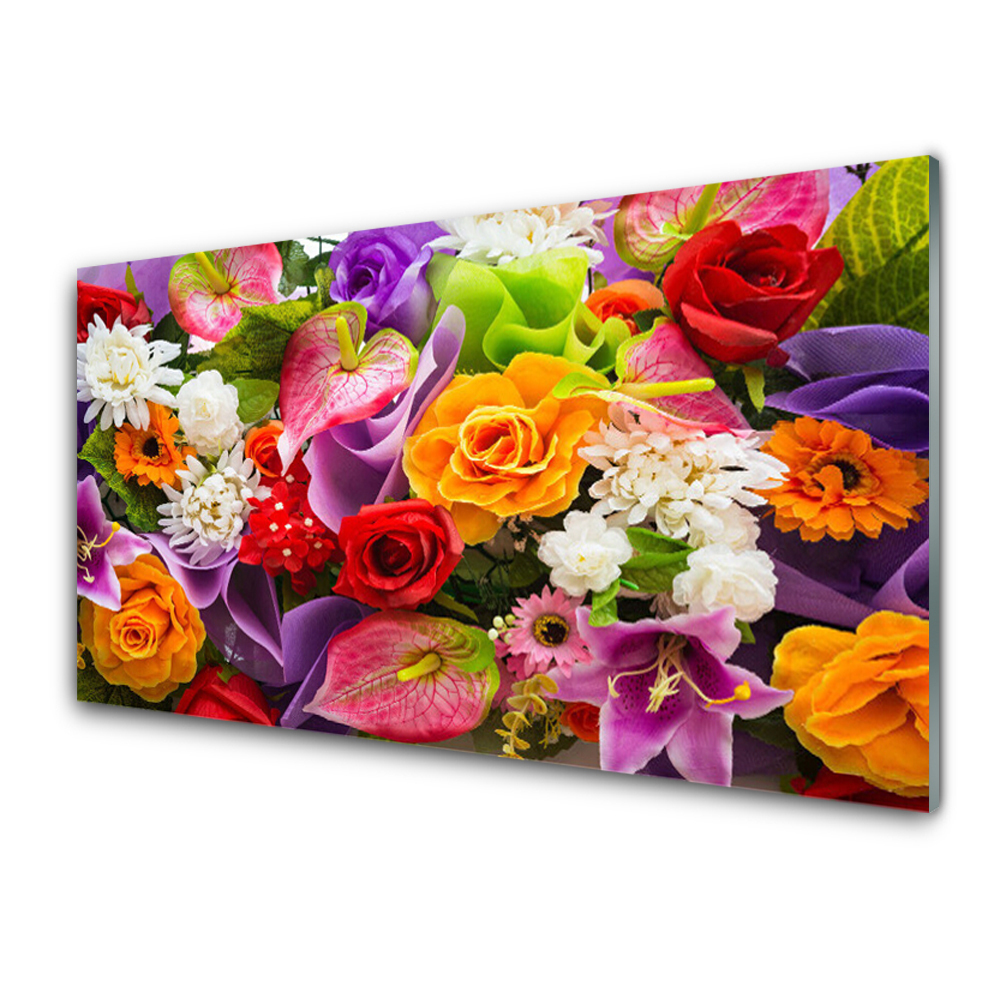 Obraz na Szkle Kolorowe Kwiaty Rośliny