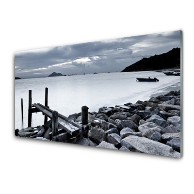 Obraz na Szkle Plaża Kamienie Woda