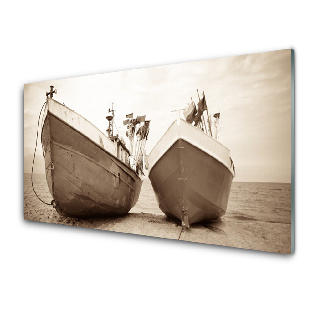 Obraz na Szkle łódki Morze Pejzaż