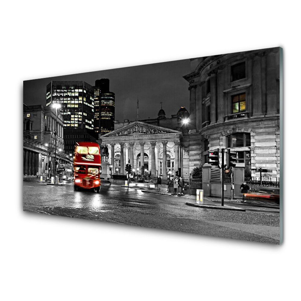Obraz na Szkle Czerwony autobus Londyn