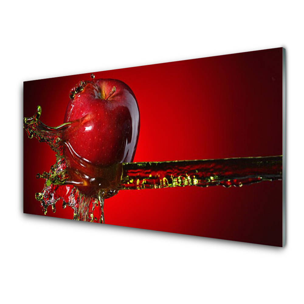 Obraz na Szkle Czerwone jabłko woda