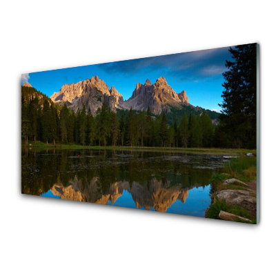 Obraz na Szkle Górski Pejzaż i jezioro