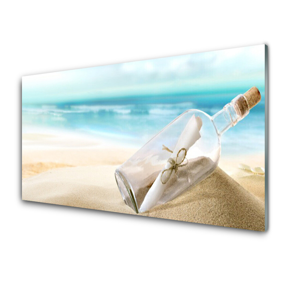 Obraz na Szkle List w butelce Plaża