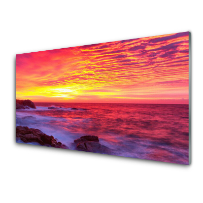 Obraz Szklany Abstrakcja czerwony zachód słońca