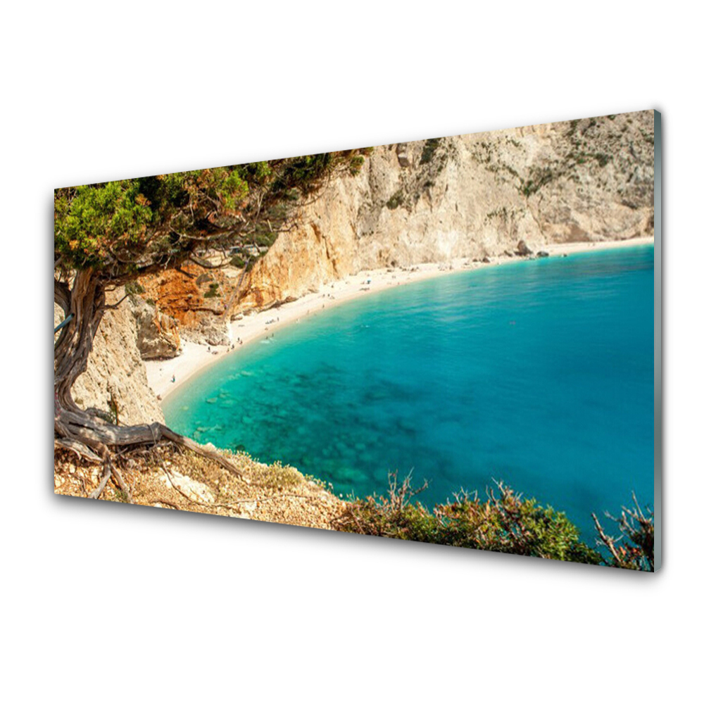 Obraz Szklany Laguna plaża wzgórza