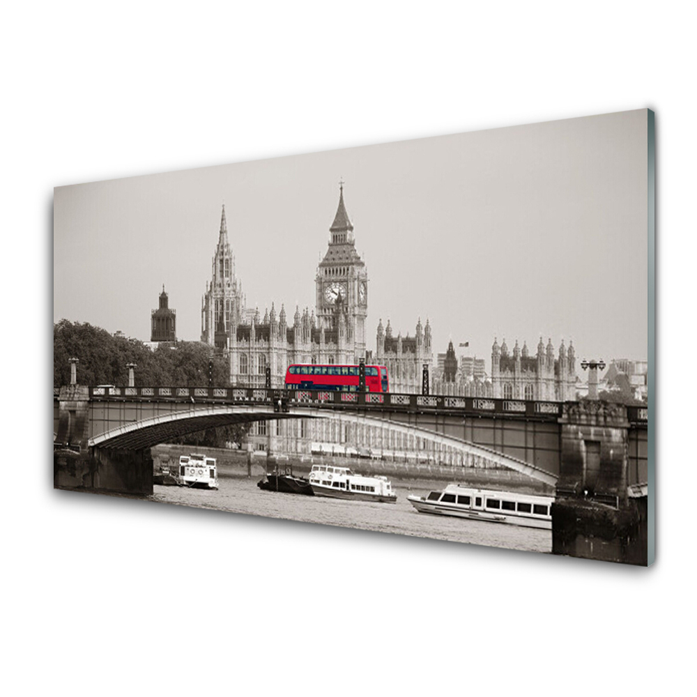 Obraz Szklany Most Londyn Czerwony autobus