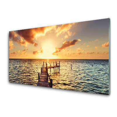 Obraz Szklany Pomost w głębi morza Zachód