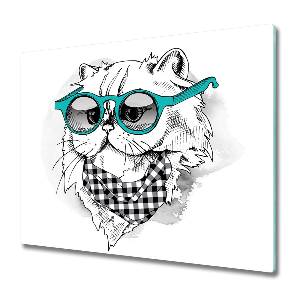 Deska kuchenna Rysunek kota w okularach