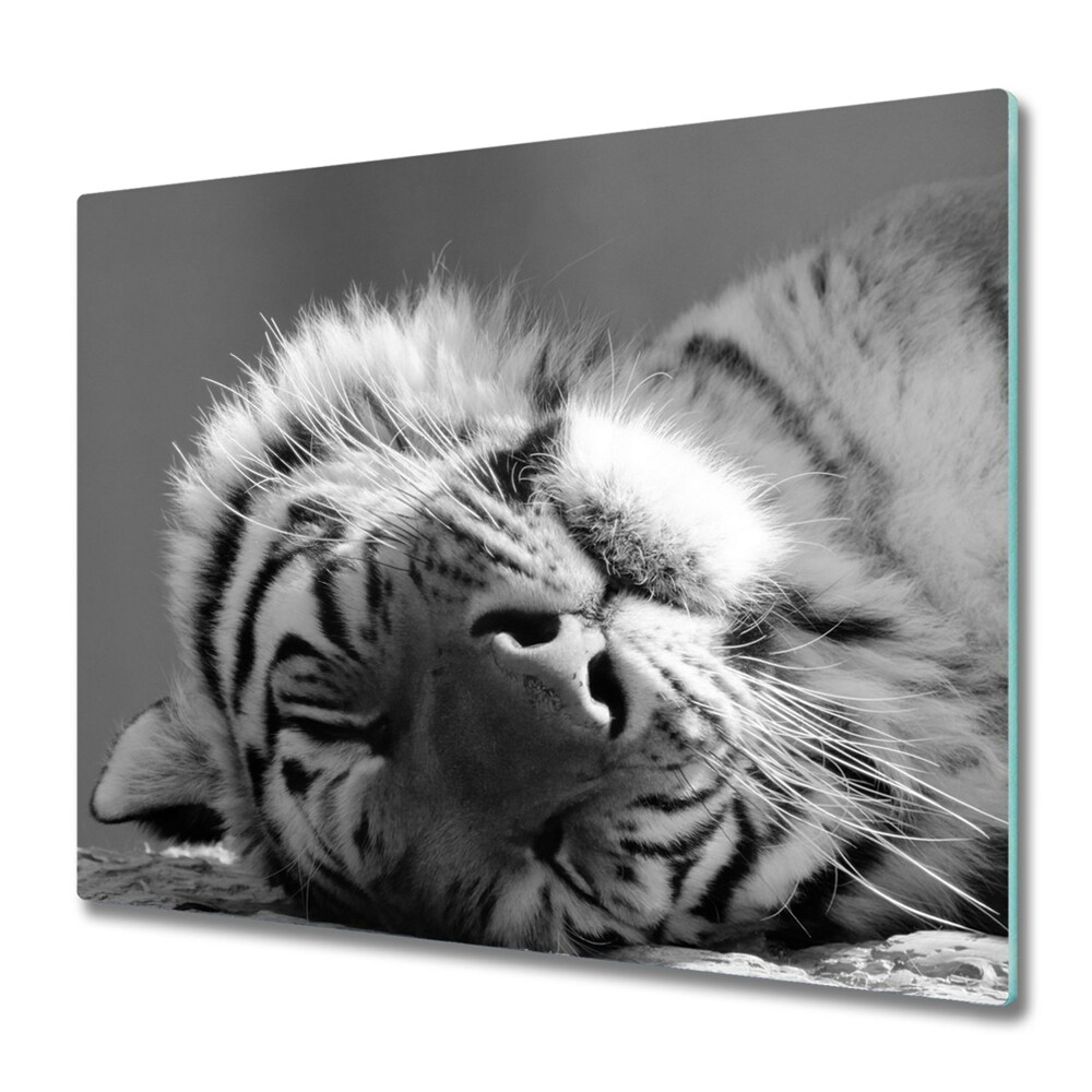 Deska kuchenna Śpiący czarno-biały tygrys