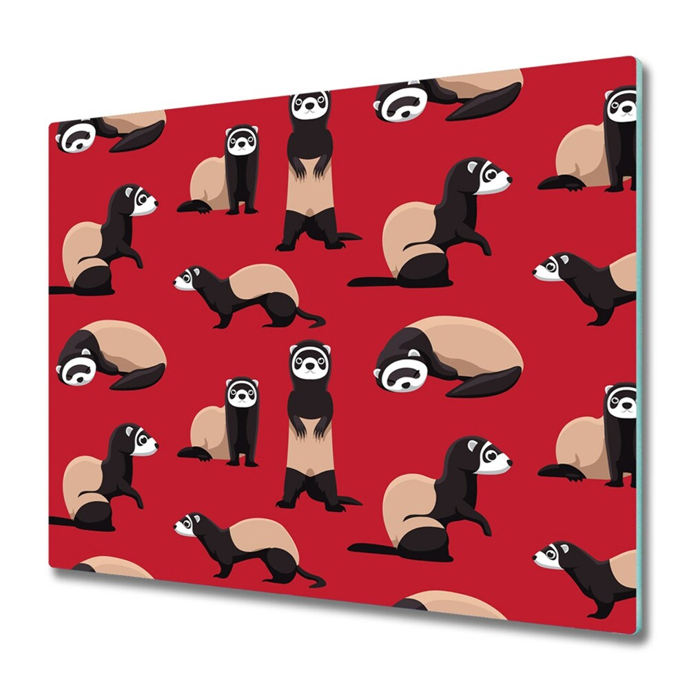 Deska kuchenna Tchórzofretki na czerwonym tle