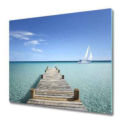 Deska kuchenna Molo i żaglówka