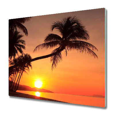 Deska kuchenna Palma na tle zachodu słońca