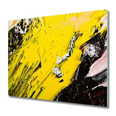 Deska do krojenia Rozlana żółta farba