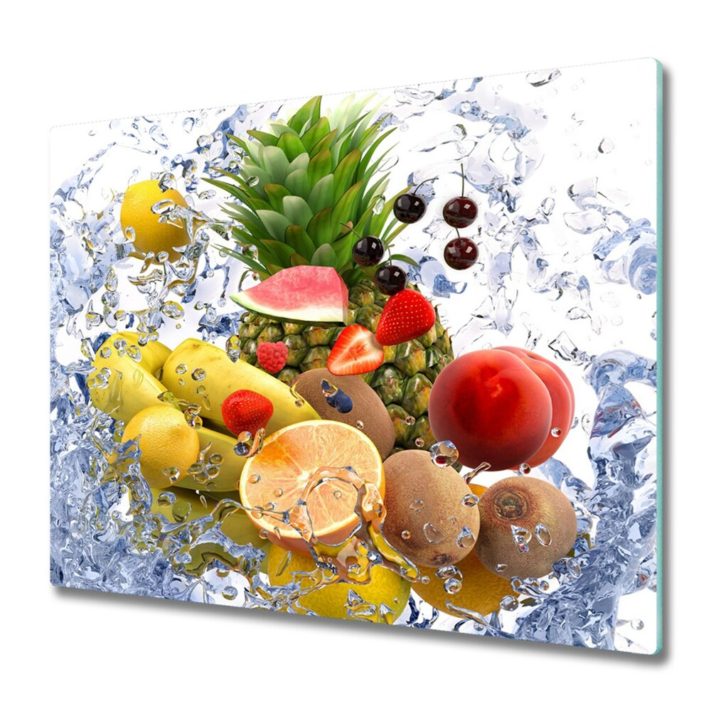 Deska do krojenia Różne owoce i woda