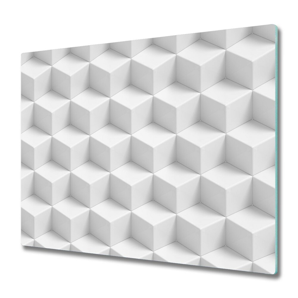 Deska do krojenia Abstrakcja białych sześcianów 3D