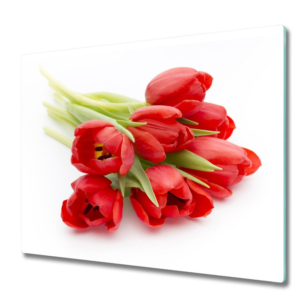 Deska do krojenia Czerwone tulipany na białym tle