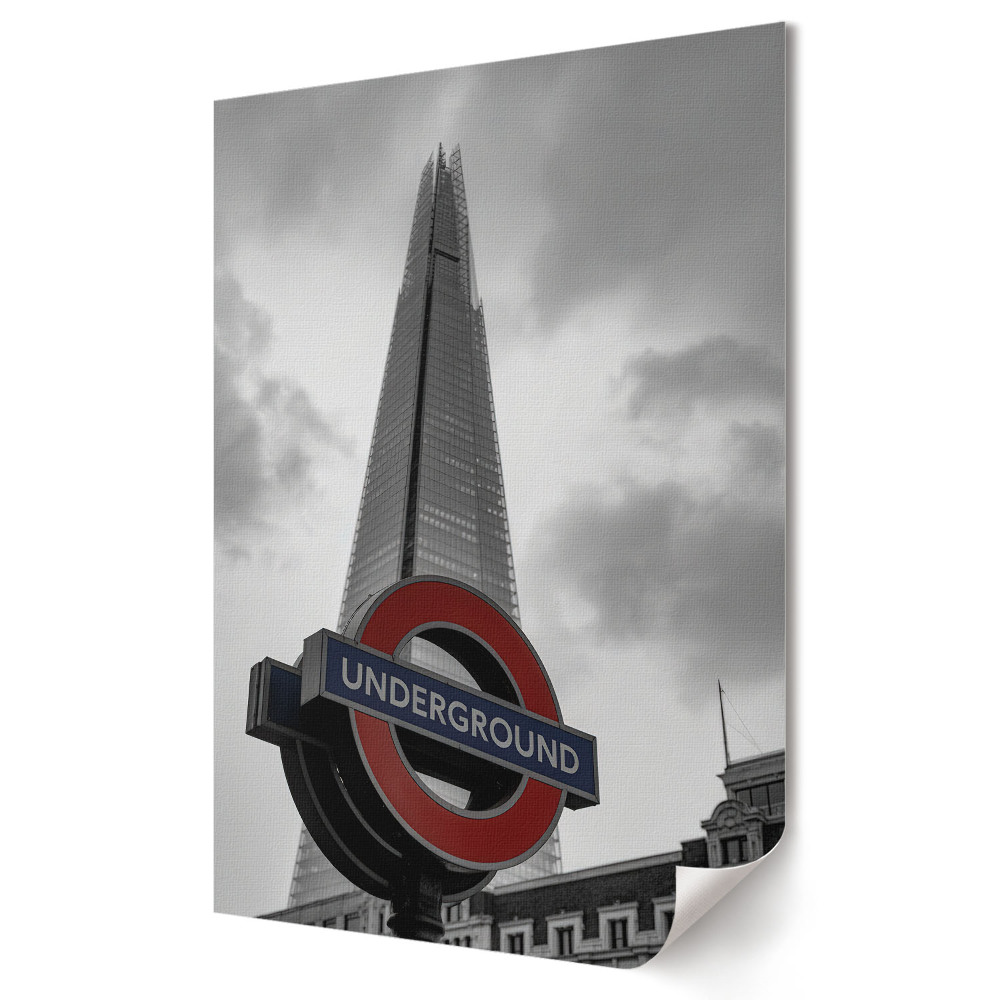 Plakat na materiale polycanvas London's Iconic Skyline and Underground Sign