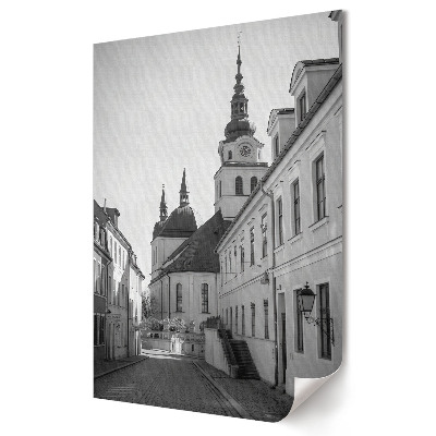 Nowoczesny plakat dekoracyjny Urok starego miasta w monochromie