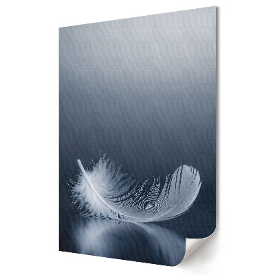 Plakat na materiale polycanvas Delikatność pióra na spokojnym tle