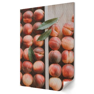 Plakat na materiale polycanvas Soczyste brzoskwinie w naturalnym stylu
