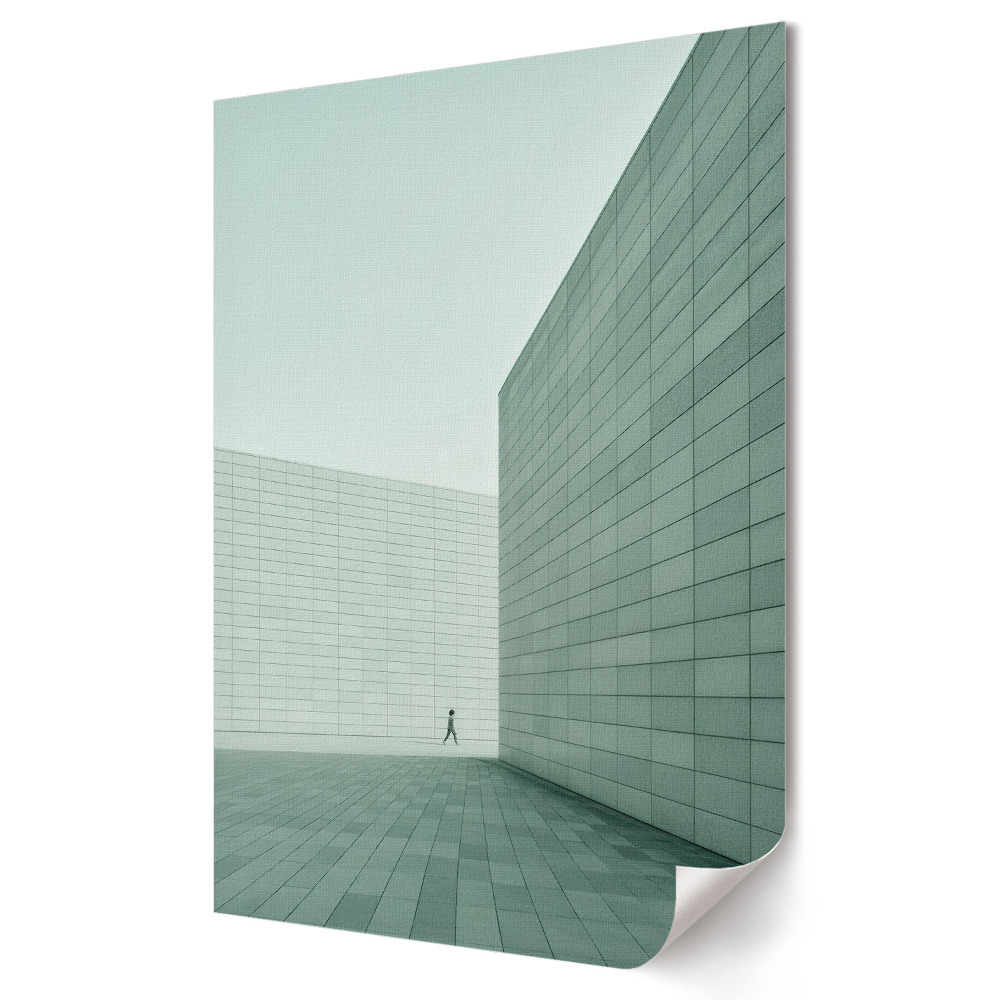 Plakat na materiale polycanvas Samotność w geometrycznej przestrzeni