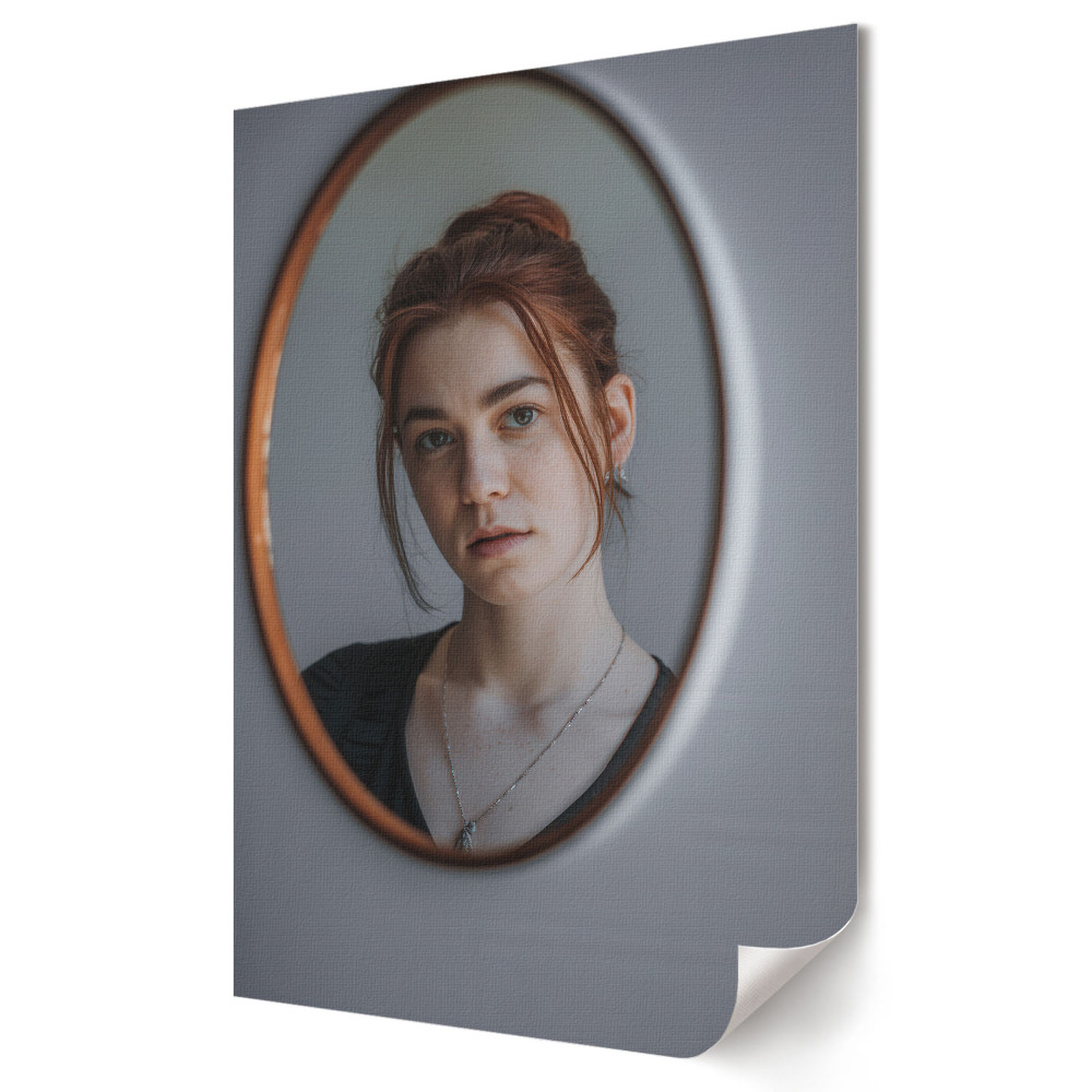 Stylowy plakat na ścianę Refleksja w lustrze: Ujęcie emocji