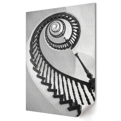 Plakat na materiale polycanvas Elegancka spirala schodów w monochromie