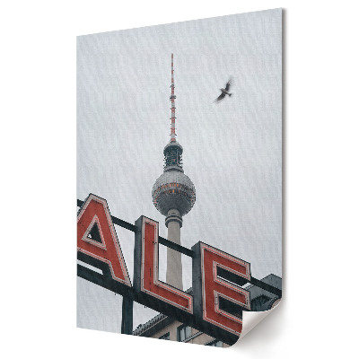 Stylowy plakat na ścianę Berlin Wieża Telewizyjna i Ptak