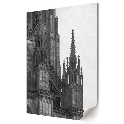 Plakat na materiale polycanvas Gotyckie Detale Katedry w Monochromie
