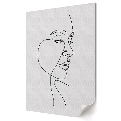 Minimalistyczny portret w linii ciągłej na materiale polycanvas