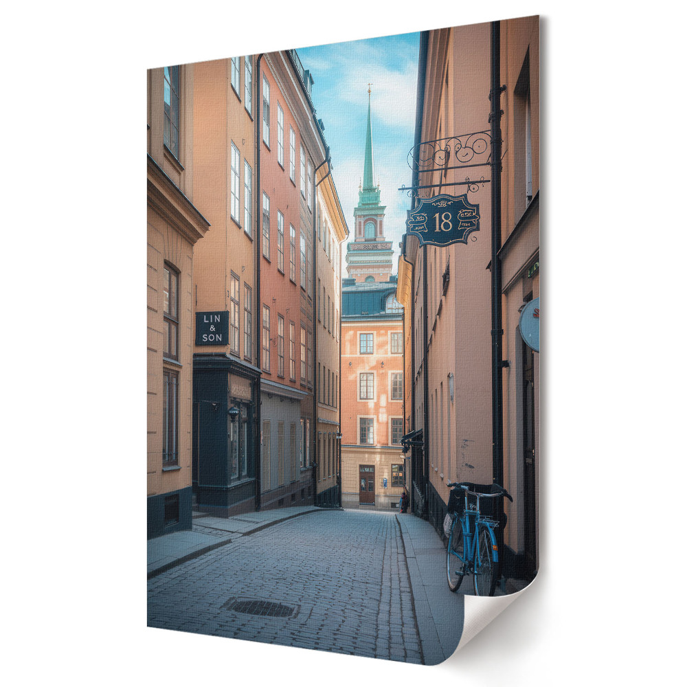 Nowoczesny plakat dekoracyjny Urokliwe uliczki starego miasta