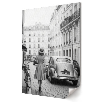 Stylowy plakat na ścianę Kobieta w stylu retro na ulicy