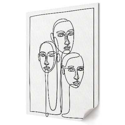 Stylowy minimalistyczny plakat na ścianę Trzy twarze