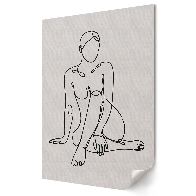 Stylowy plakat na ścianę z minimalistyczną kobiecą sylwetką liniową