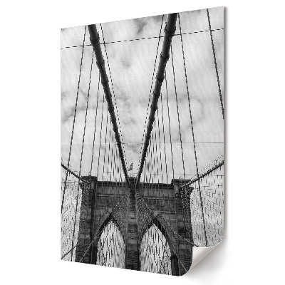 Nowoczesny plakat dekoracyjny Brooklyn Bridge w czarno-białej perspektywie