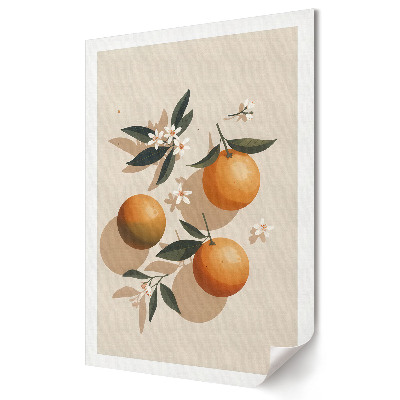 Stylowy plakat na ścianę Citrus Fruits with Floral Accents