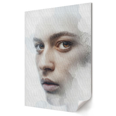 Plakat na materiale polycanvas Tajemniczy portret w delikatnych barwach