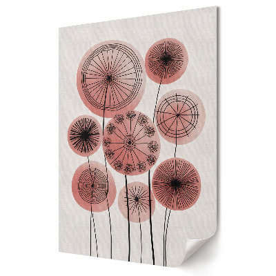Plakat na materiale polycanvas Abstrakcyjne kwiaty w odcieniach różu