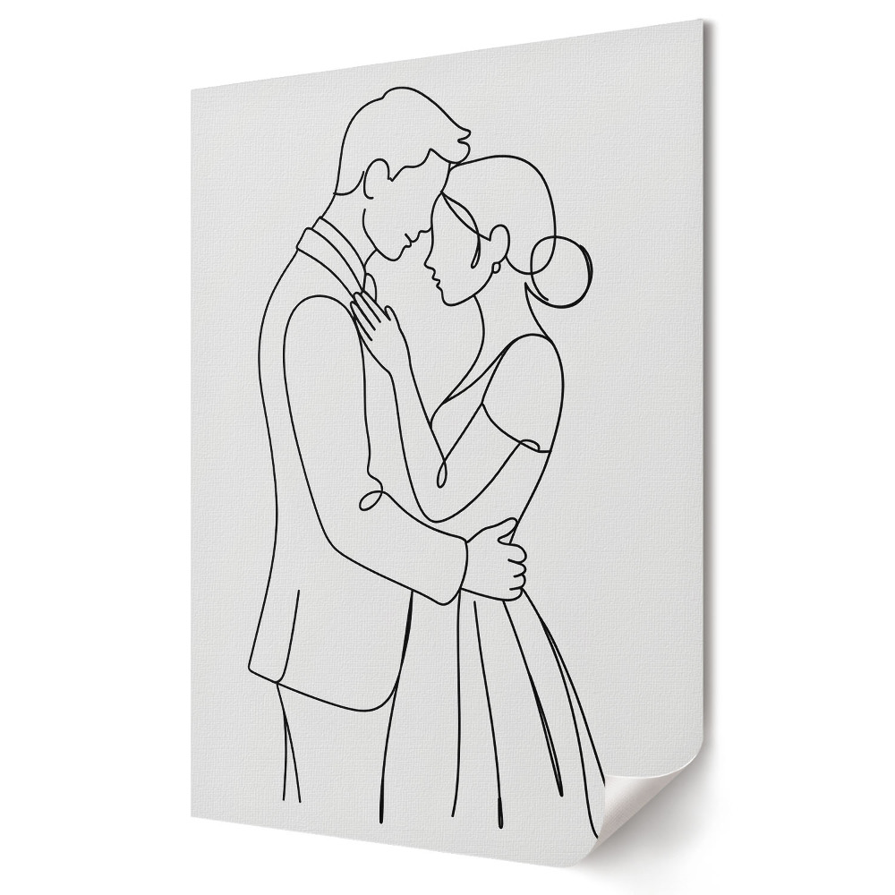 Plakat na materiale polycanvas Miłość w prostocie linii