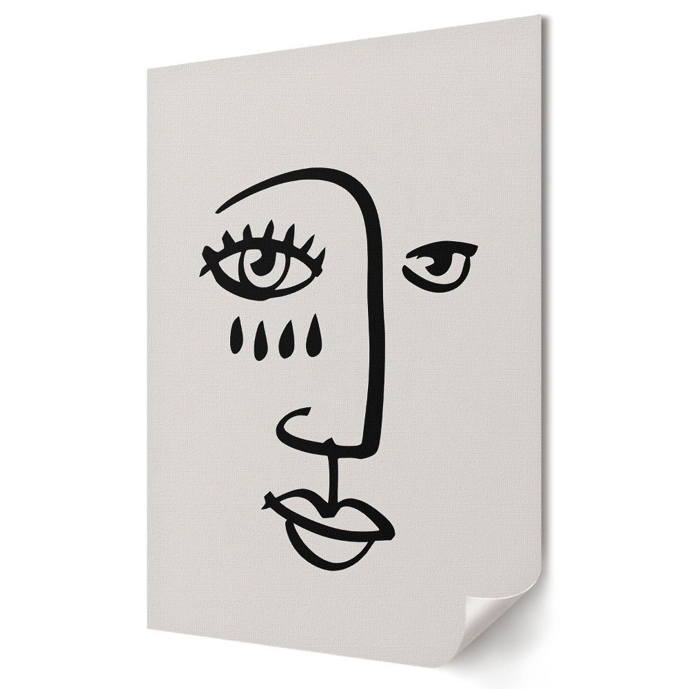 Grafika ścienna na płótnie Minimalistyczny portret z emocjami