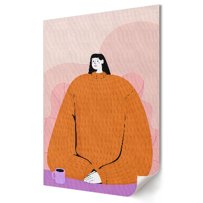 Stylowy plakat na ścianę Wygodna chwila z kubkiem herbaty