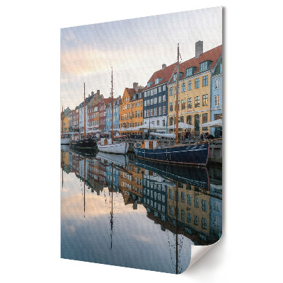 Plakat na materiale polycanvas Kolorowe kamienice nad wodą