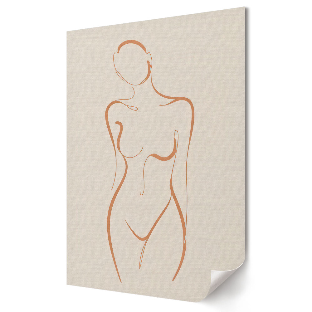 Plakat na materiale polycanvas Minimalistyczna sylwetka kobieca w linii