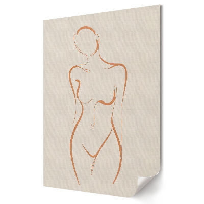 Plakat na materiale polycanvas Minimalistyczna sylwetka kobieca w linii