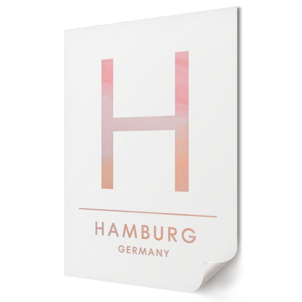 Stylowy plakat z nazwą Hamburg na materiale polycanvas