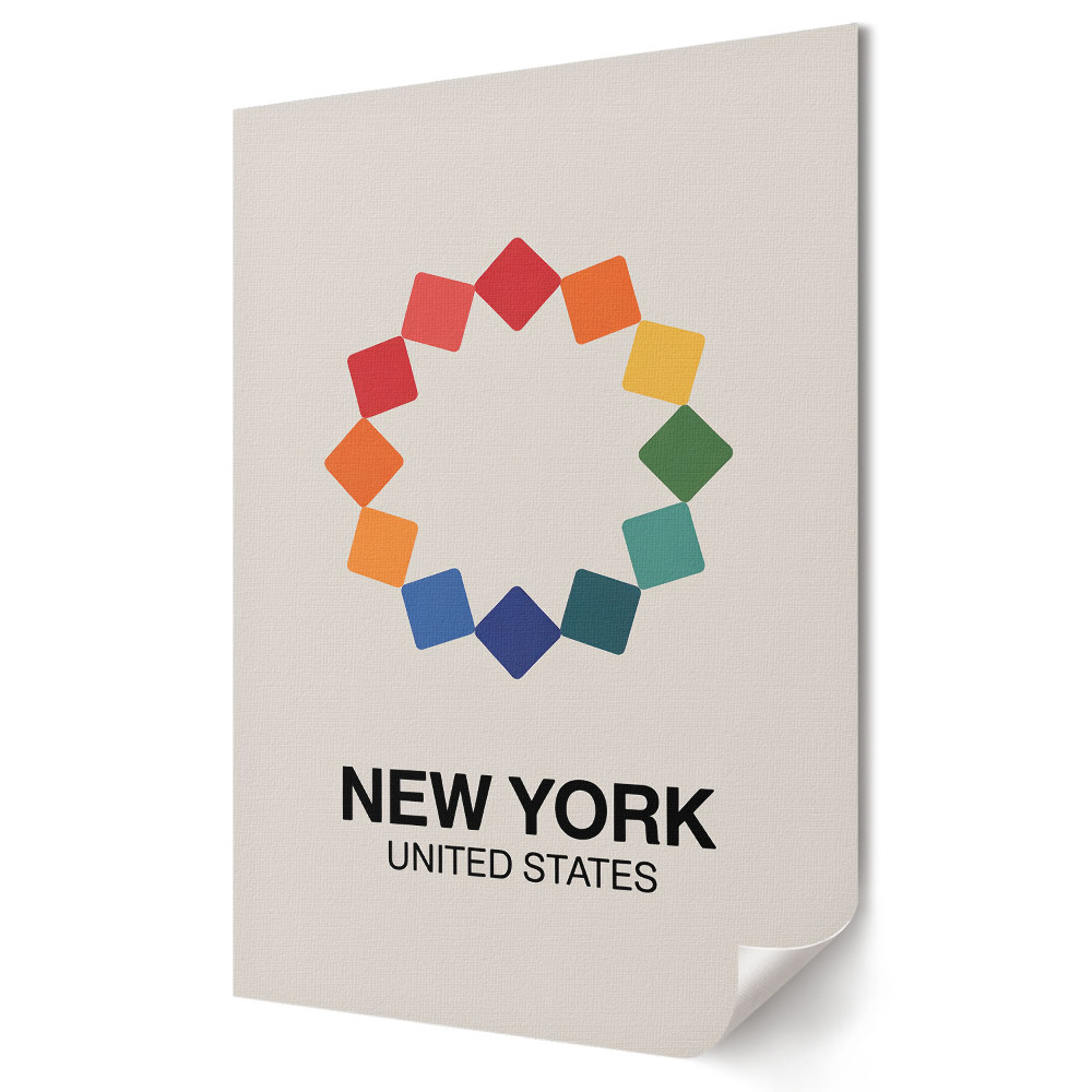 Stylowy plakat na ścianę Kolorowa mapa Nowego Jorku